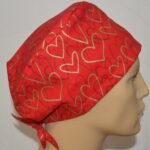 Gold Hearts on Red (B)